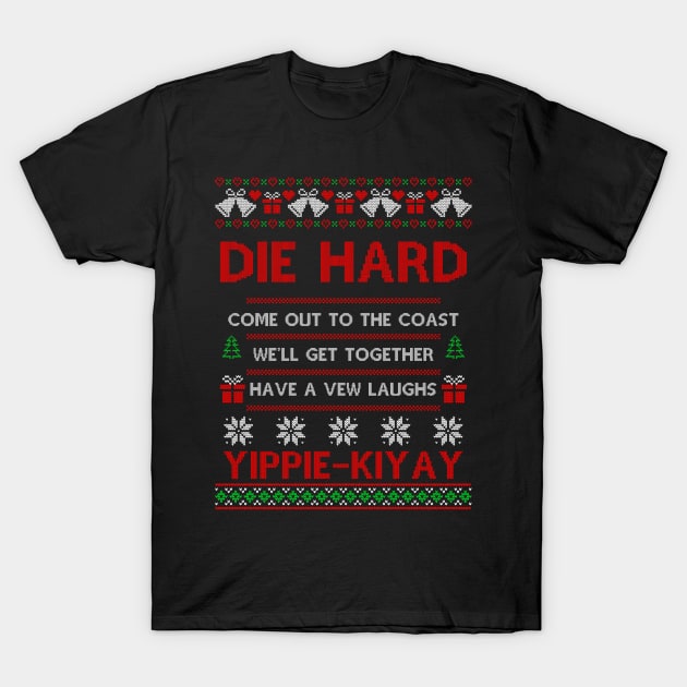 Die Hard Movie Ugly Christmas T-Shirt by AnglingPK